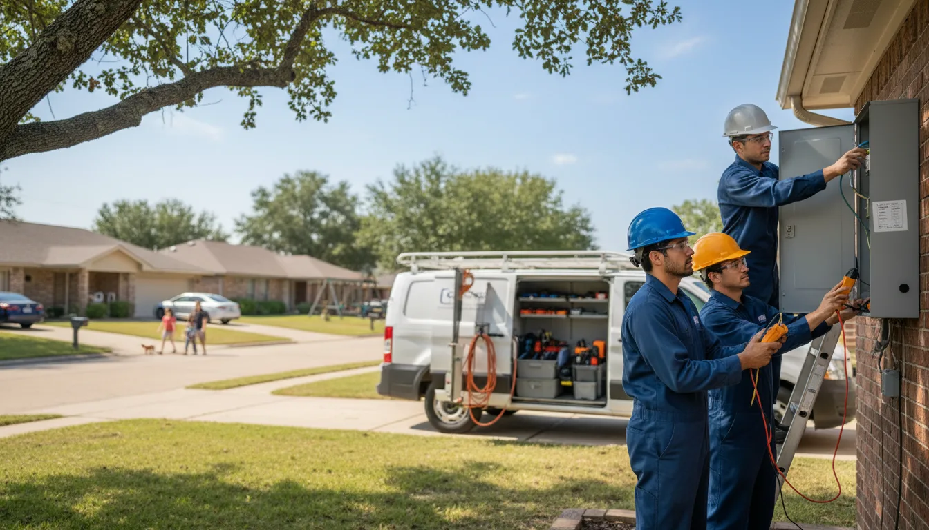 Certified electrician providing emergency electrical services in Kildare, TX